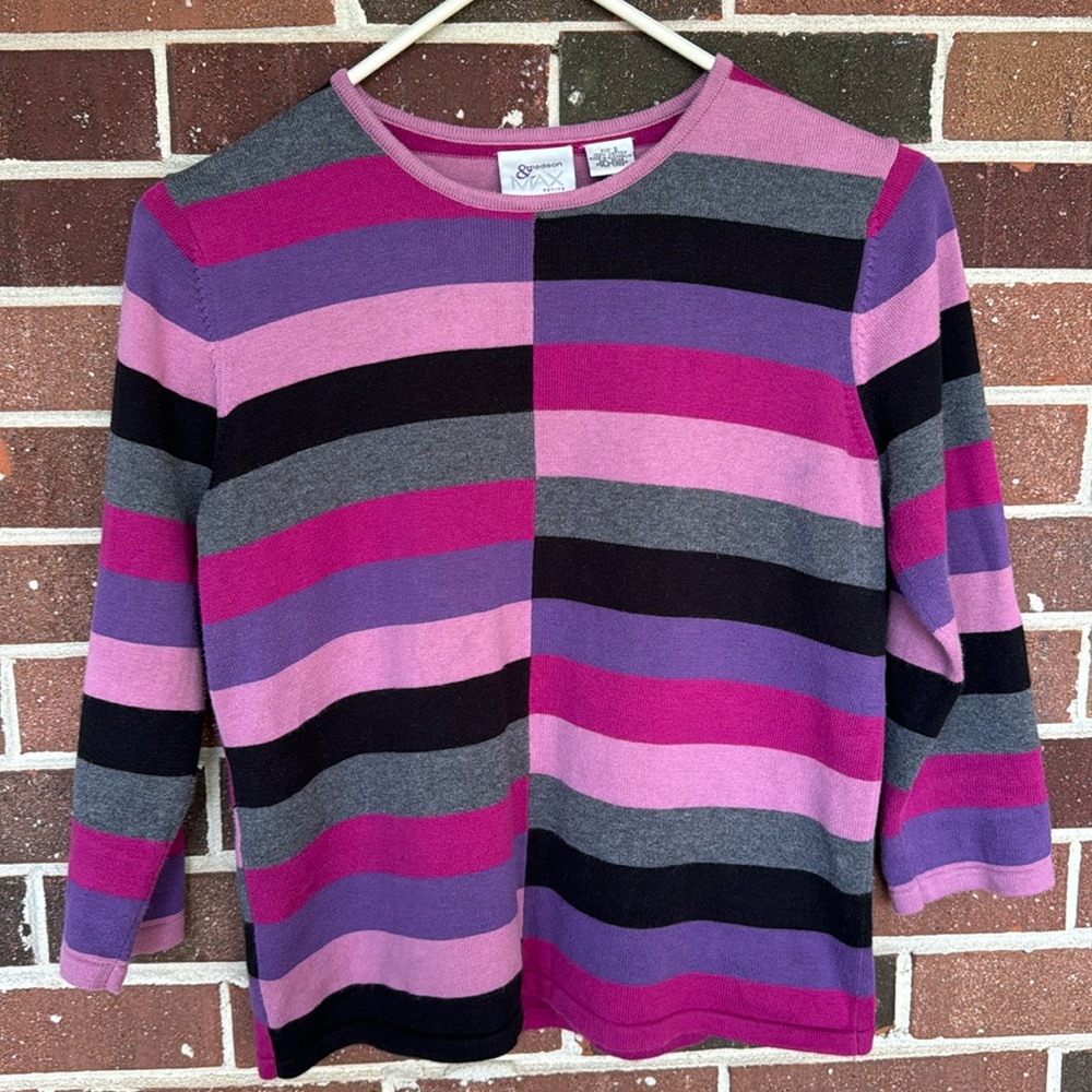 90s Striped Colorblock Sweater